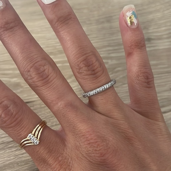 Everly Ring Three Row CZ Band - Picture 3 of 3